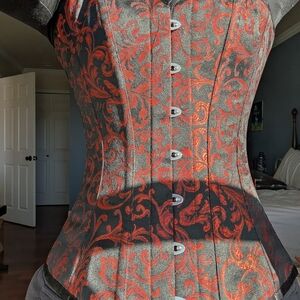 Elegant Black and Red Corset